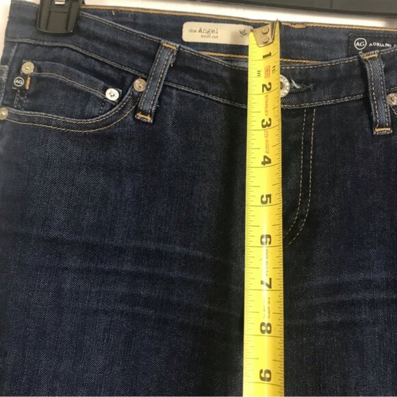 AG Adriano Goldschmied Angel Boot Cut Jeans Whiskering Jean Wide Flare Dark 28 R - Picture 14 of 16